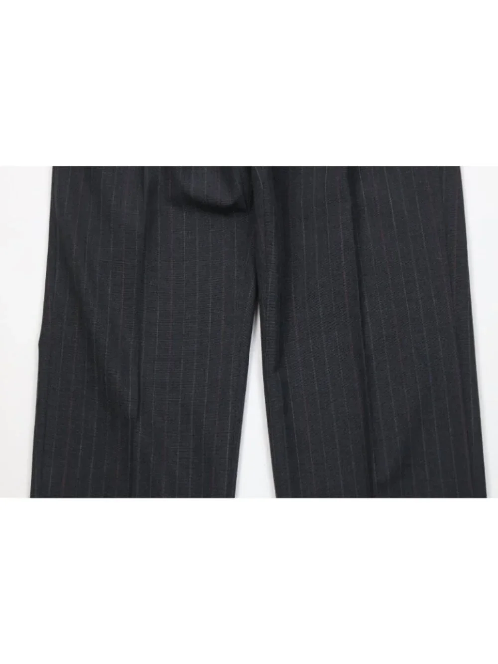 Vtg 70s Streetwear Mens 43R 2 Piece Wool Blend Striped Suit Wide Leg 34x30 Gray